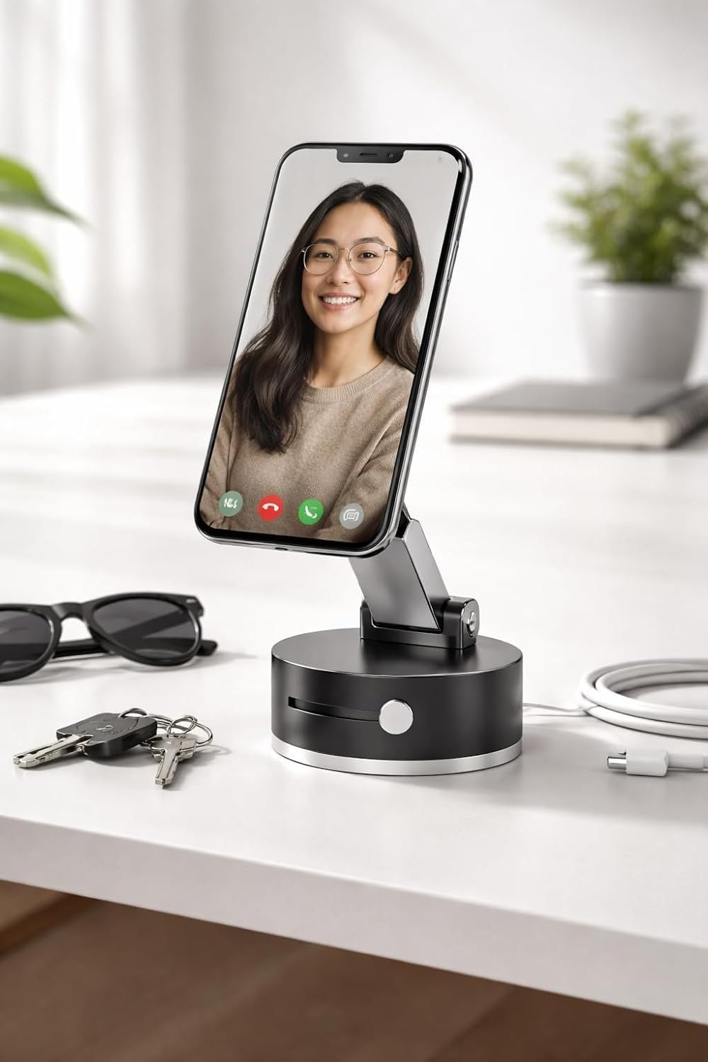 Busstier Vakumlu Mıknatıslı Araç İçi Telefon Tutucu, Katlanabilir Ön Cam Güneş Koruyucu Şemsiye Seti, Telefon Sabitleme Aparatı