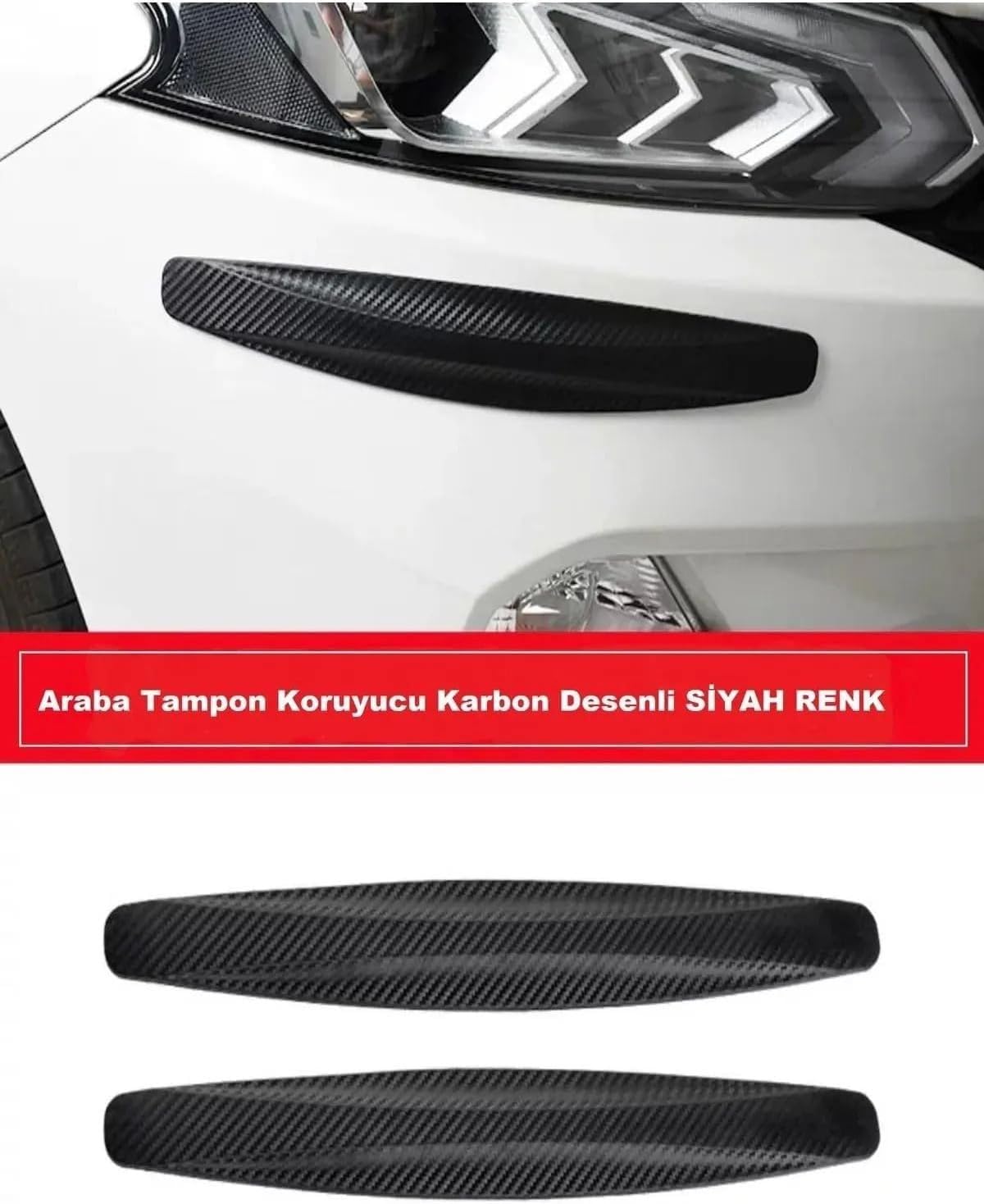 Busstier Araç Güneşlik Şemsiye ve Tampon Koruyucu Seti, Katlanabilir Ön Cam Güneş Koruyucu, Siyah, 2'li Paket