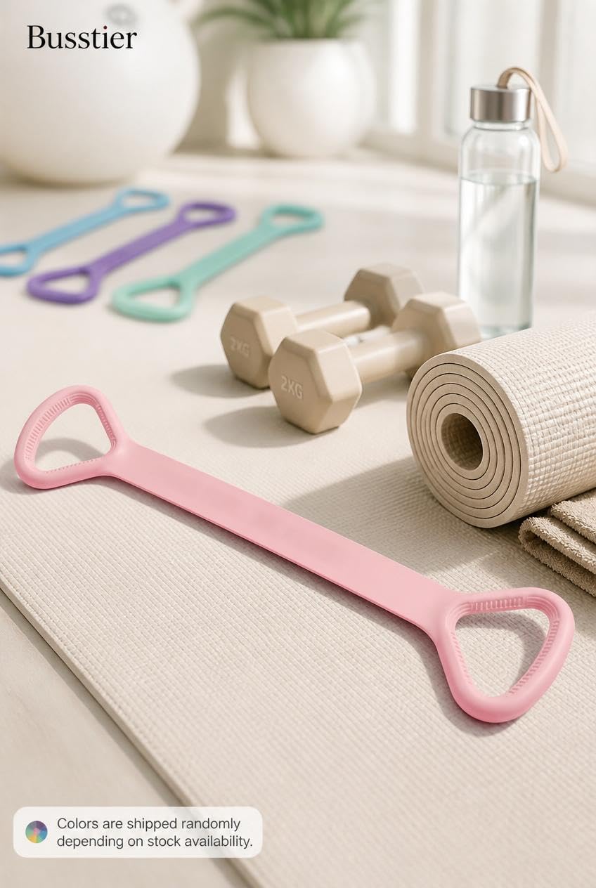 Busstier Egzersiz Direnç Bandı, Yoga Pilates ve Esneme Hareketleri İçin Çok Amaçlı Çekme Bandı, Omuz Sırt Kol ve Bacak Antrenmanlarına Uygun, Karışık Renk
