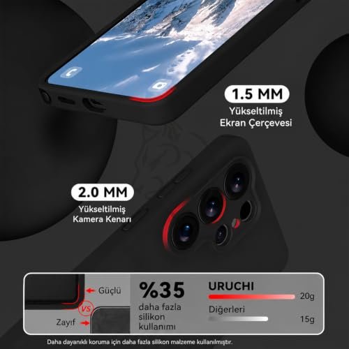 URUCHI Samsung A17 ile Uyumlu Kılıf, İçi Kadife Kaplamalı İnce Sıvı Silikon Kapalı Kamera Tam Koruma Yumuşak Silikon Kapak, Siyah