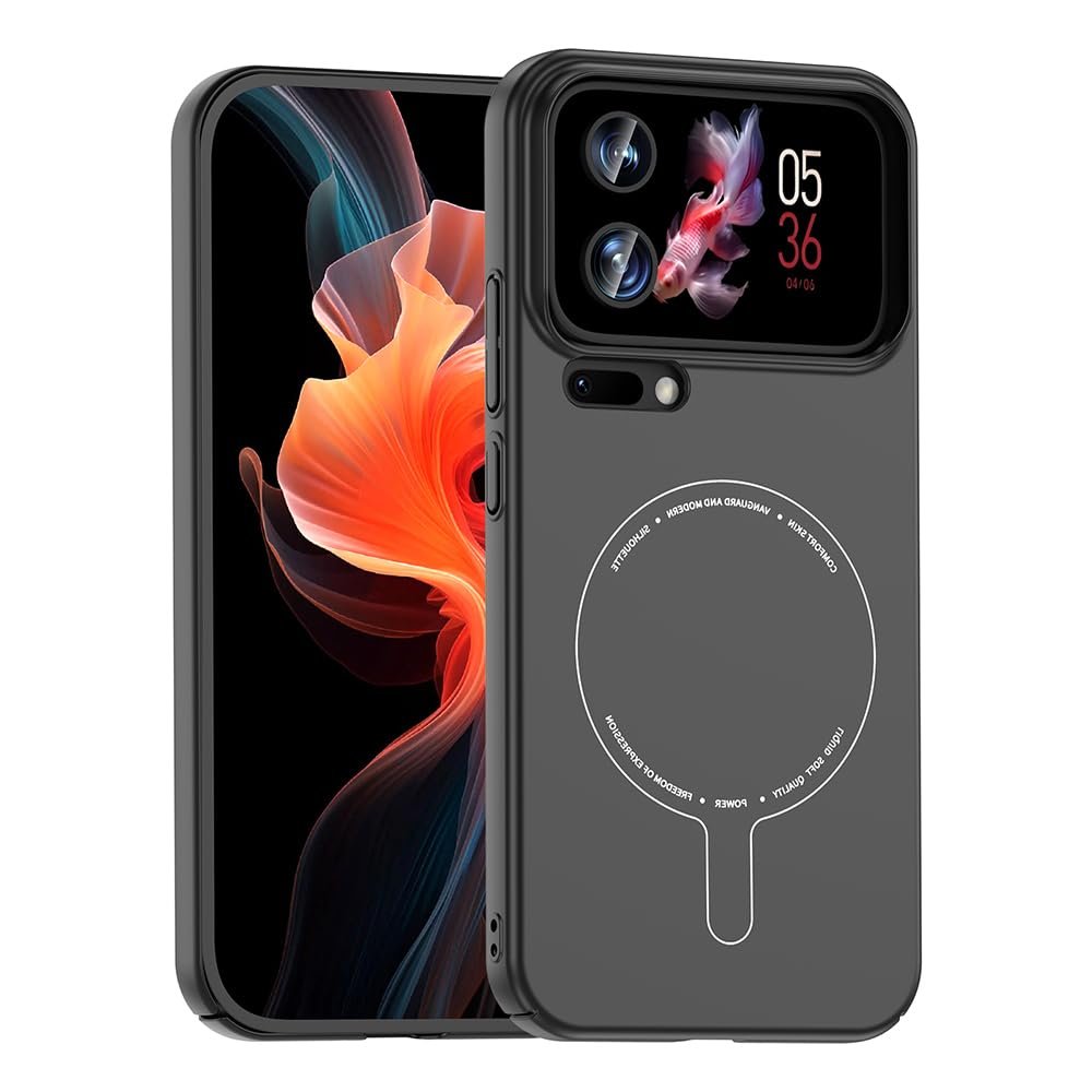 Coverzone Xiaomi 17 Pro Max ile Uyumlu M-Safe Şarj Özellikli Kamera Korumalı Elio Sert PC Kapak Ultra İnce Mat Yüzey Manyetik Şarj Destekli Koruyucu Mi 17 Pro Max için Kılıf Siyah