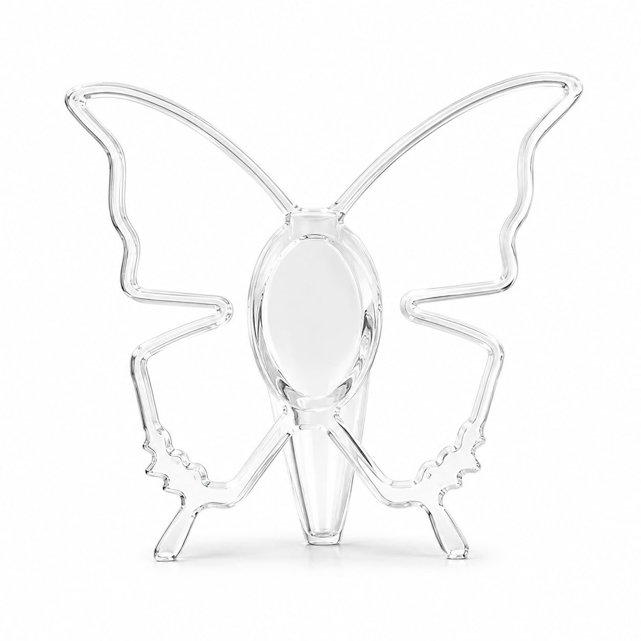 Orret Home Mini Kelebek Vazo Şeffaf Plastik Akrilik Vazo, 20x19 cm Dekoratif Çiçeklik, Masa Üstü Salon Yatak Odası Ofis Süs Vazosu, Modern Kelebek Tasarımlı Şeffaf Çiçek Vazoluğu