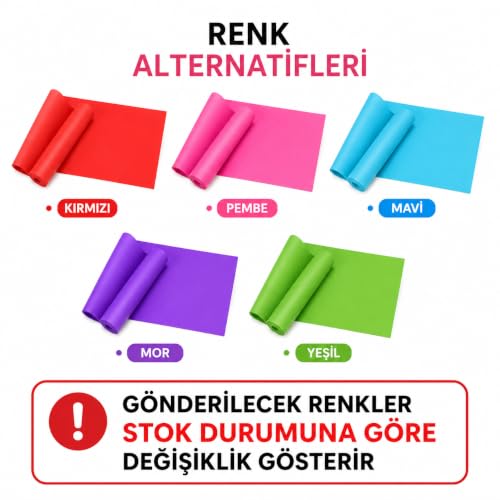 Orret Home 150 cm Pilates Bandı, Orta Sertlik Egzersiz Bandı, Esnek Latex Direnç Lastiği, Yoga Fitness Fizik Tedavi Esneme ve Kuvvet Antrenmanı İçin Taşınabilir Spor Bandı (ASORTİ RENK)