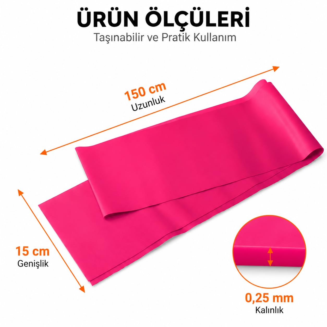 Orret Home 150 cm Pilates Bandı, Orta Sertlik Egzersiz Bandı, Esnek Latex Direnç Lastiği, Yoga Fitness Fizik Tedavi Esneme ve Kuvvet Antrenmanı İçin Taşınabilir Spor Bandı (ASORTİ RENK)