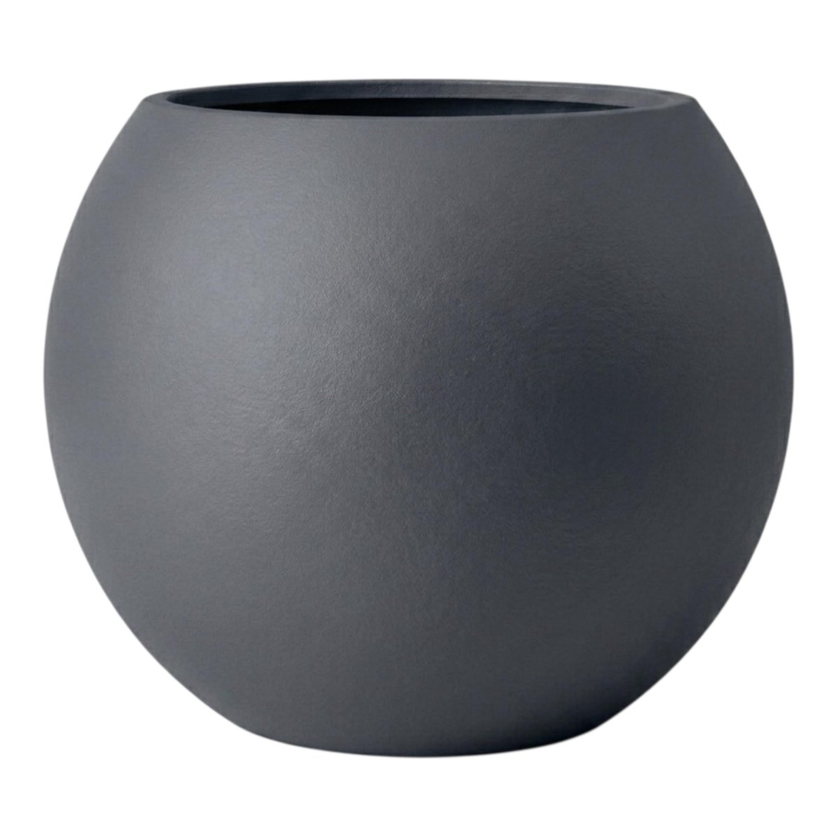 ZEVLİ Dekoratif 27L Küre Saksı Ø35 cm (Antrasit Gölge) • Beton Görünümlü Modern Salon ve Bahçe Saksısı