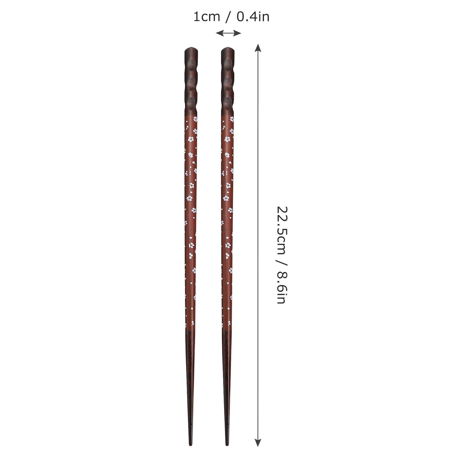 Valkyrie 4 Çift Doğal Ahşap Yemek Çubuğu Seti 8 Adet Japon Chopstick 4 Yaprak Ahşap Tutacak, Kutulu 22,5cm