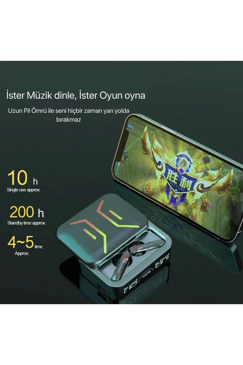 M80 Bluetooth Kulaklık, Powerbank Özellikli, Dijital Göstergeli, Siyah BBM80EARPOD