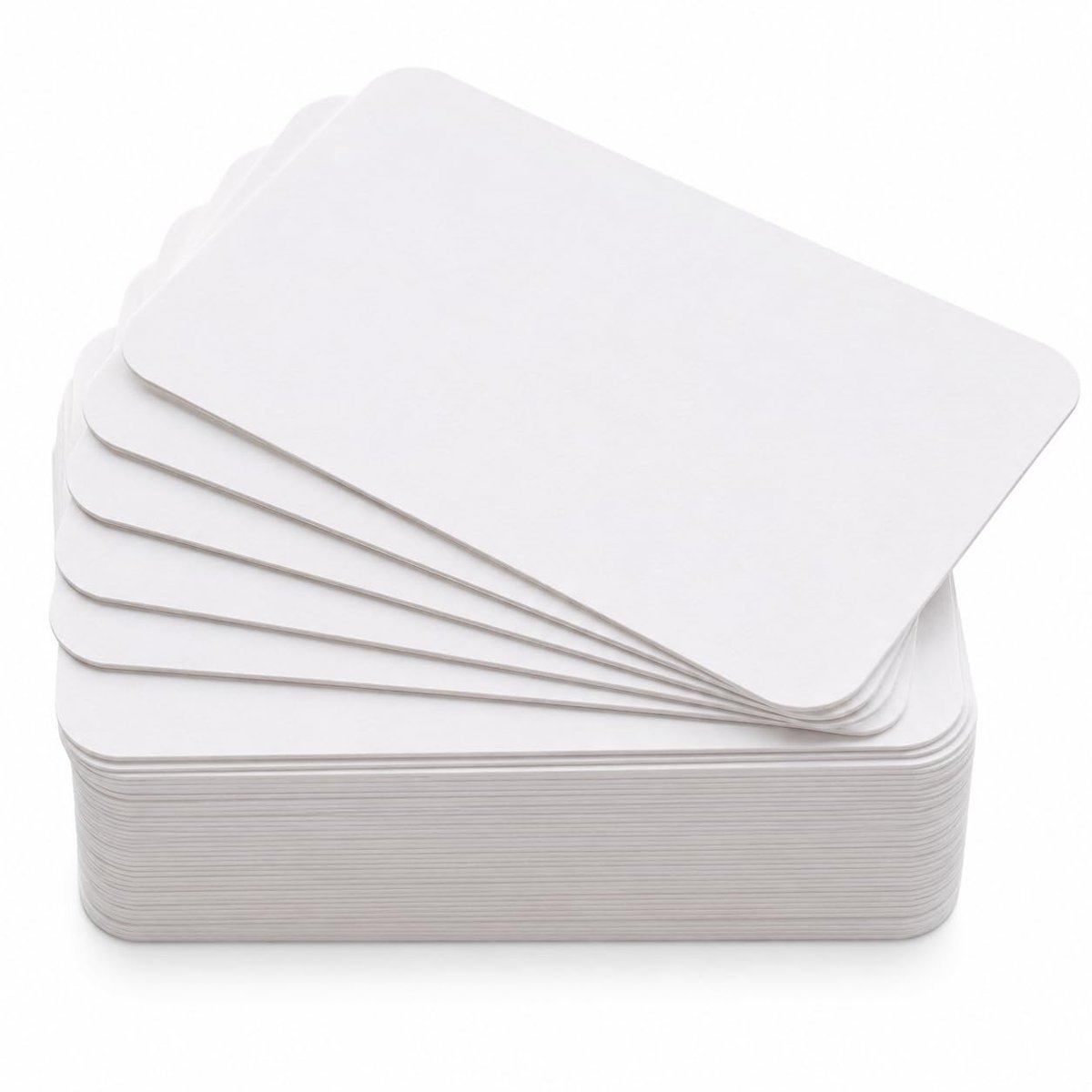 Beyaz Oval Boş Kart 8 x 5 cm, Kelime ve Not Kartı