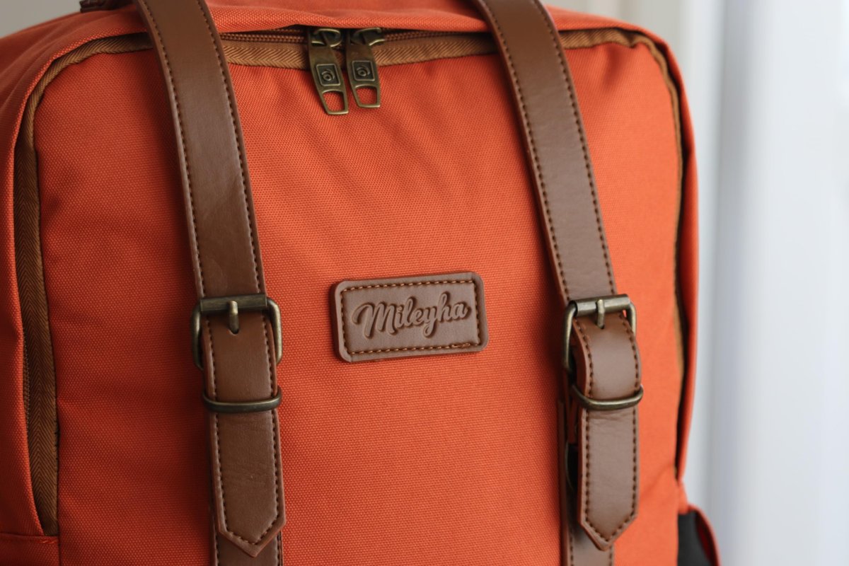 Nakışlı Sırt Çantası, 15L, Laptop Bölmeli, Suni Deri Detaylı, Kuş Desenli, Unisex