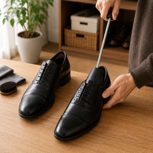 Orret Home 2 Adet Yaylı Ayakkabı Kalıbı, 1 Çift Ayakkabı Form Koruyucu ve Şekillendirici, Esnek Metal Yaylı Siyah Plastik Ayakkabı Destek Kalıbı, 35 cm
