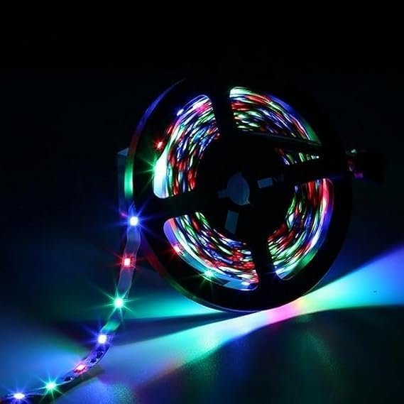 ATC 5 Metre RGB LED Şerit Işık Seti Uzaktan Kumandalı IP65 Su Geçirmez 12V Adaptörlü 16 Renk 4 Mod Dim Edilebilir Kendinden Yapışkanlı TV Oda Tavan Dekorasyon Aydınlatma