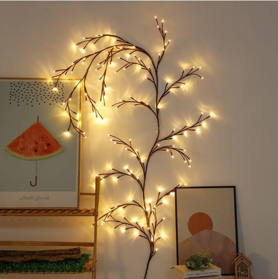MR 96 LED Ağaç Dalı Dekoratif LED Işık – 1.85 Metre USB Girişli Kumandalı İç Mekan Aydınlatma Renkli/Gün Işığı Seçenekli (Gün Işığı)