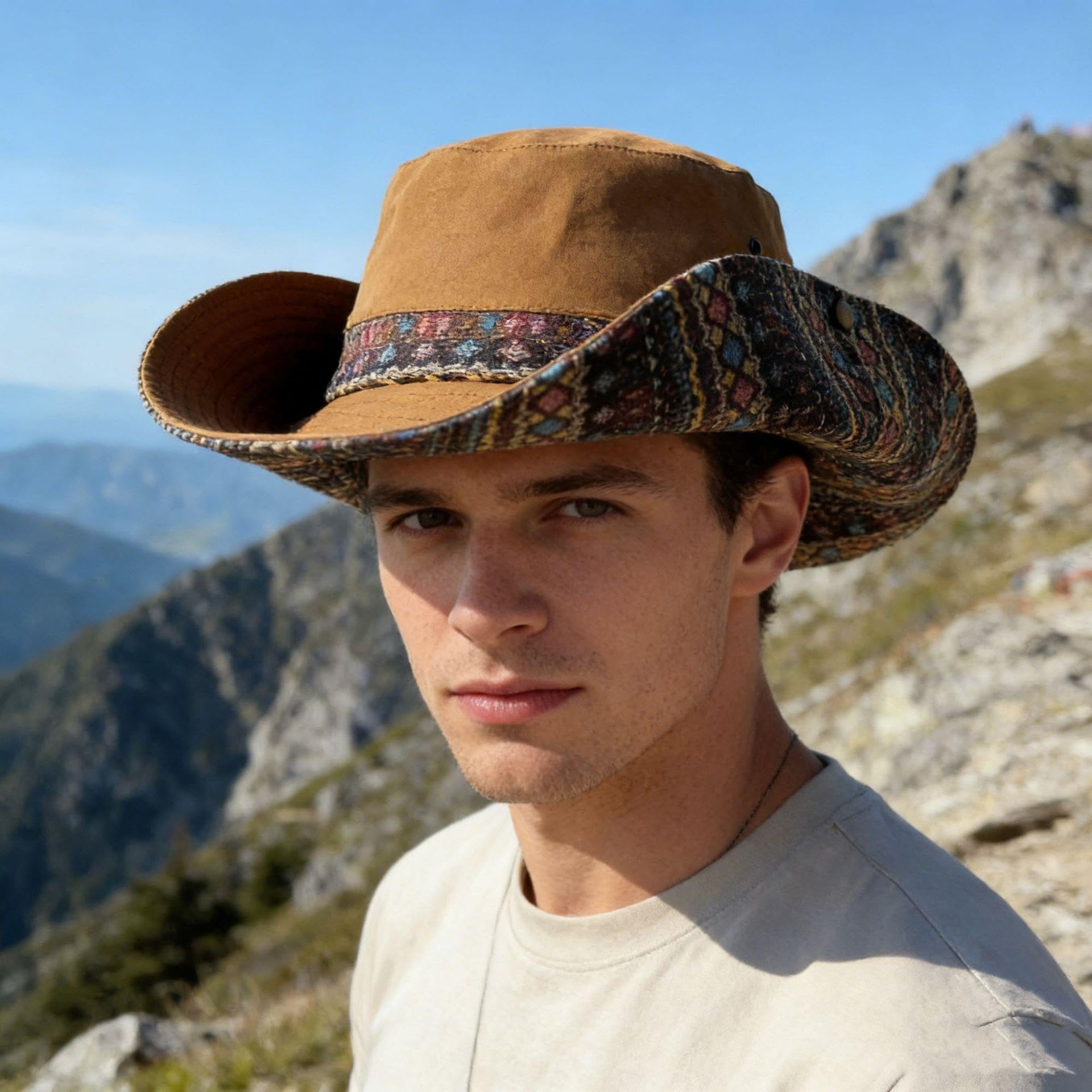 Valkyrie Unisex Safari Güneş Şapkası Geniş Kenarlı Kamp Balıkçı Trekking Outdoor Yazlık Şapka Kahve