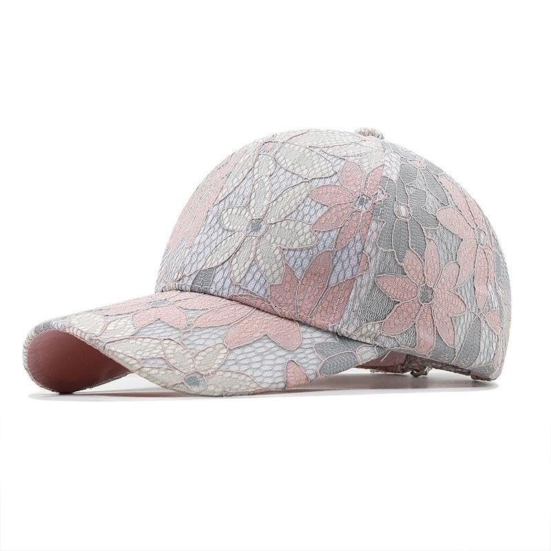 Valkyrie Kadın Dantel Desenli Şapka Çiçek Desenli Baseball Cap Ayarlanabilir Güneş Koruyucu Şapka