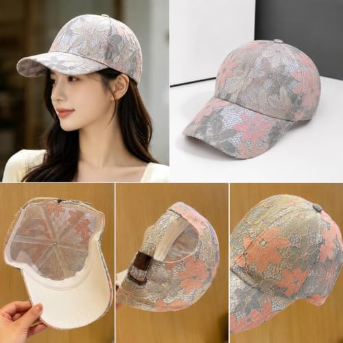 Valkyrie Kadın Dantel Desenli Şapka Çiçek Desenli Baseball Cap Ayarlanabilir Güneş Koruyucu Şapka