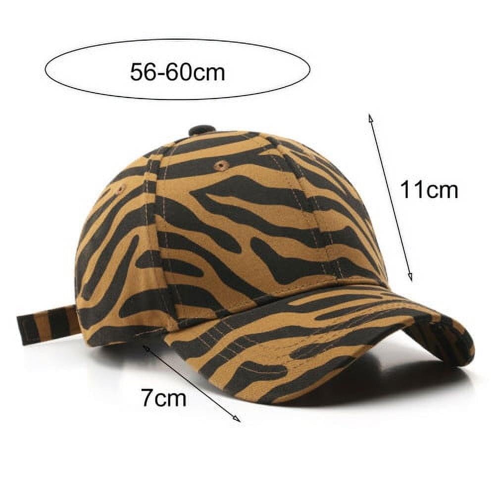 Valkyrie Kahverengi Zebra Desenli Kadın Şapka Ayarlanabilir Baseball Cap Pamuk Günlük Spor Şapka