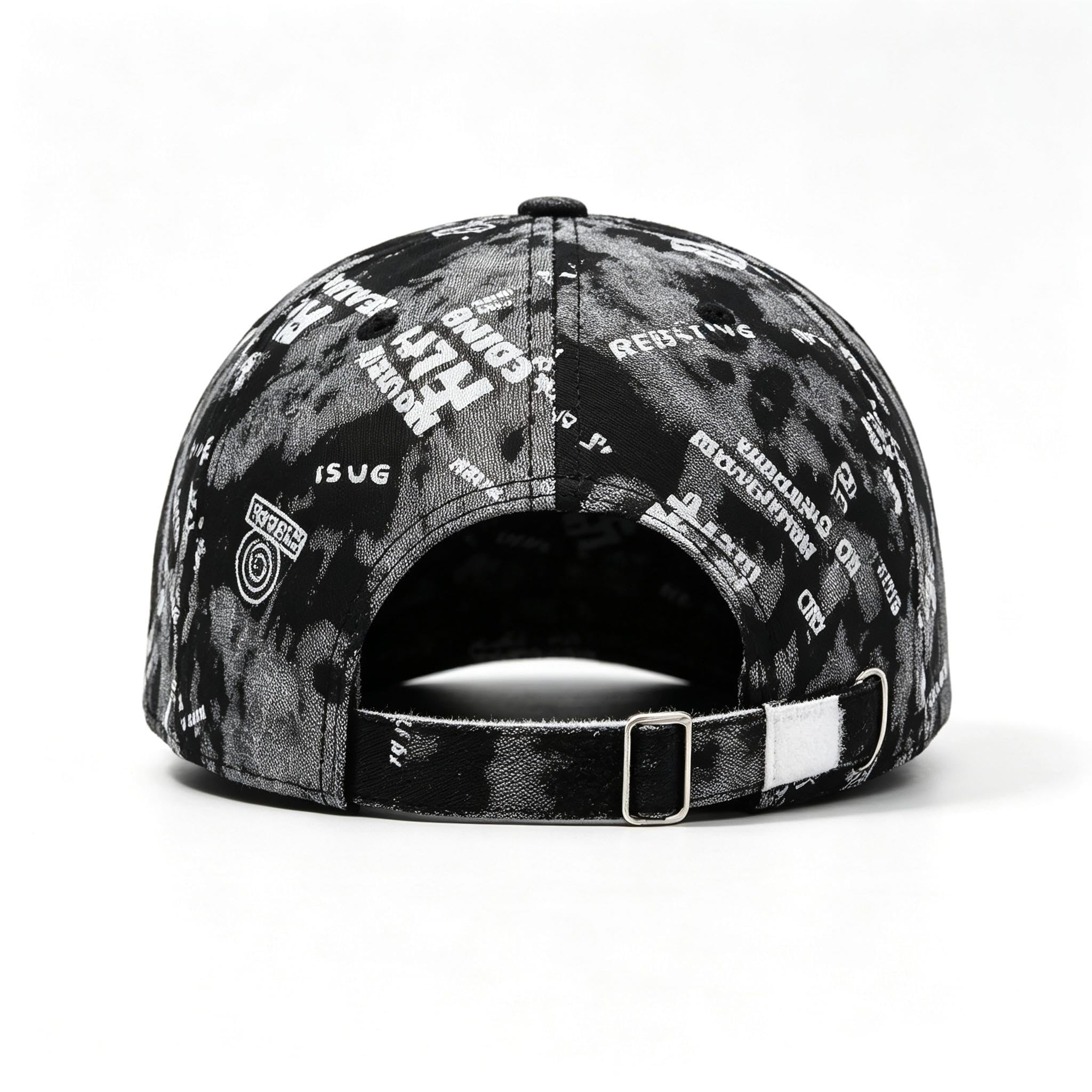 Valkyrie Unisex Siyah Grafiti Desenli Şapka Ayarlanabilir Baseball Cap Hip Hop Streetwear Spor Kep