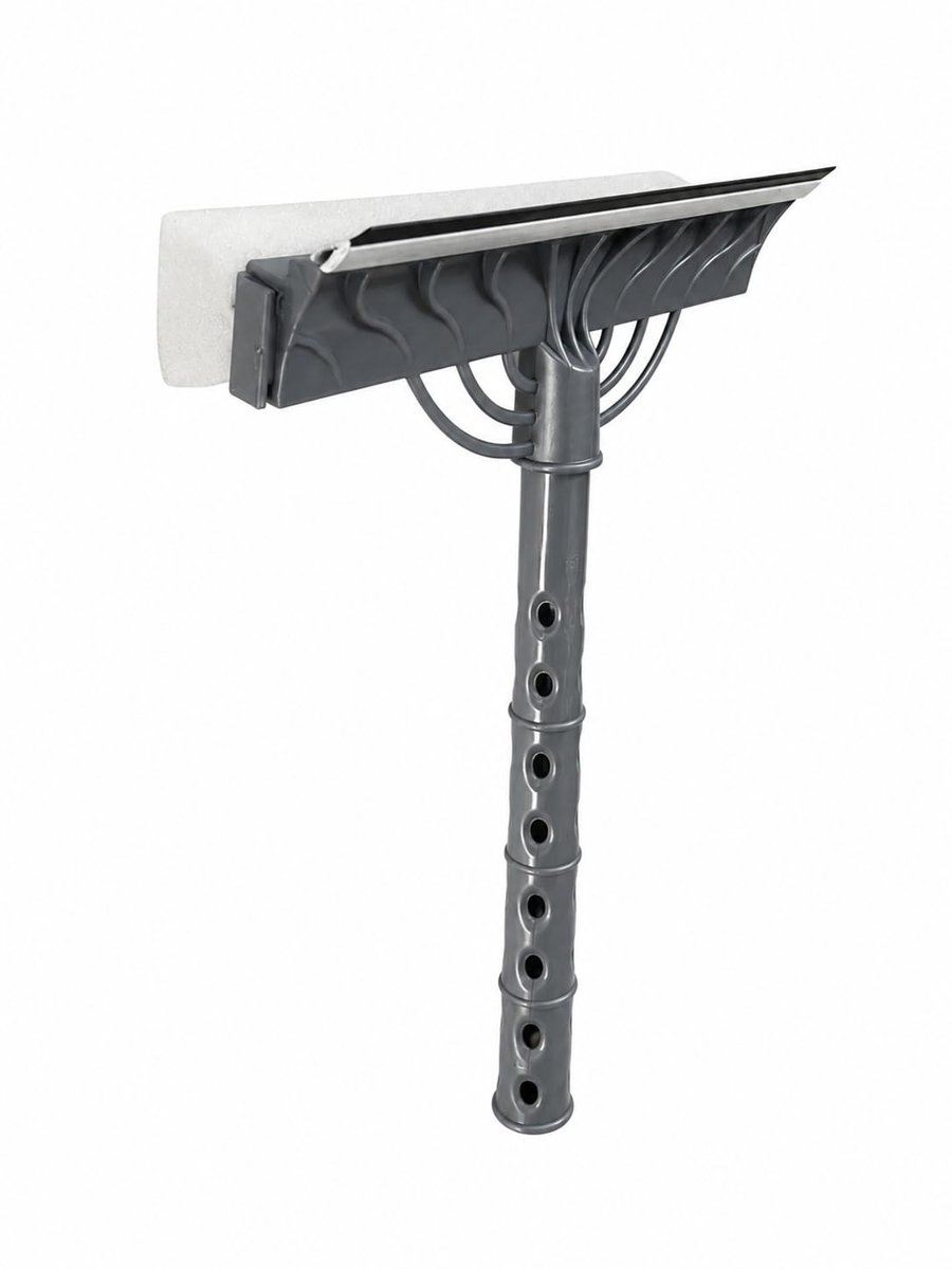 Çift Taraflı Süngerli Cam Sil Aparatı 22 cm Çekçekli Temizlik Aleti Ergonomik Saplı Pencere Duşakabin Ayna Araç Camı Fayans Mermer Parlak Yüzeyler İçin İz Bırakmayan Pratik Silme Ekipmanı