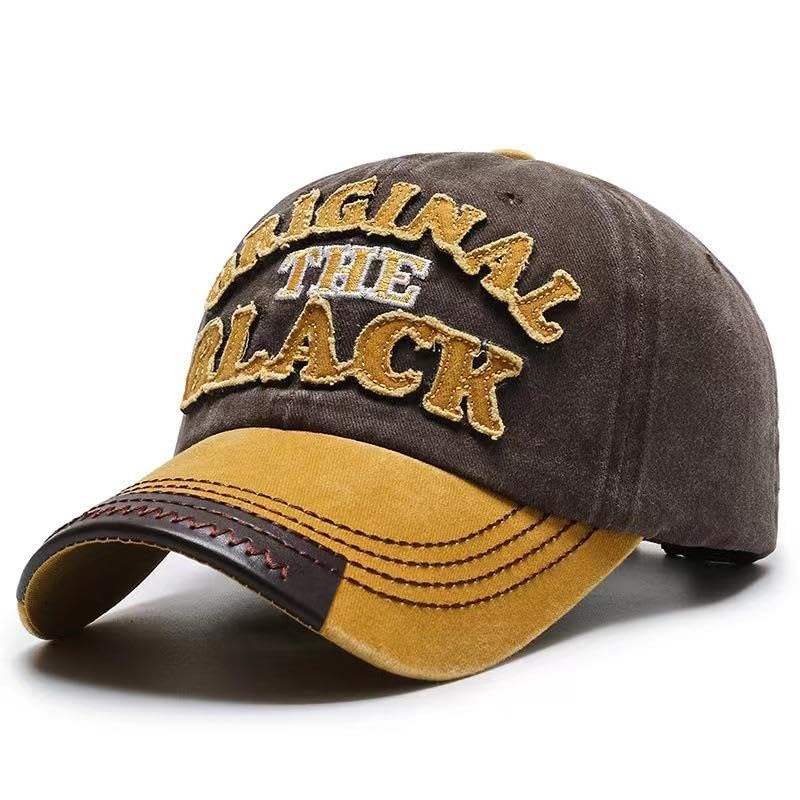 Valkyrie Original The Black Nakışlı Unisex Beyzbol Şapkası Vintage Eskitme Pamuk Ayarlanır Kahve Sarı