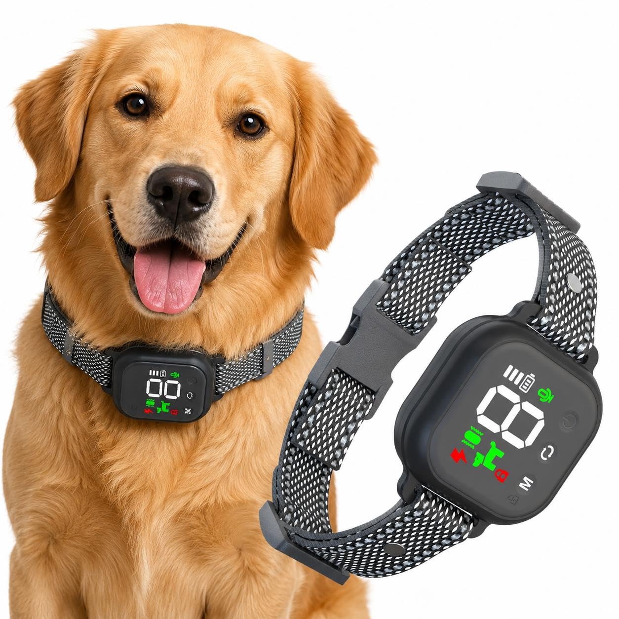 Valkyrie Otomatik Havlama Önleyici Köpek Eğitim Tasması LCD Ekranlı IP67 Su Geçirmez USB Type-C Şarjlı