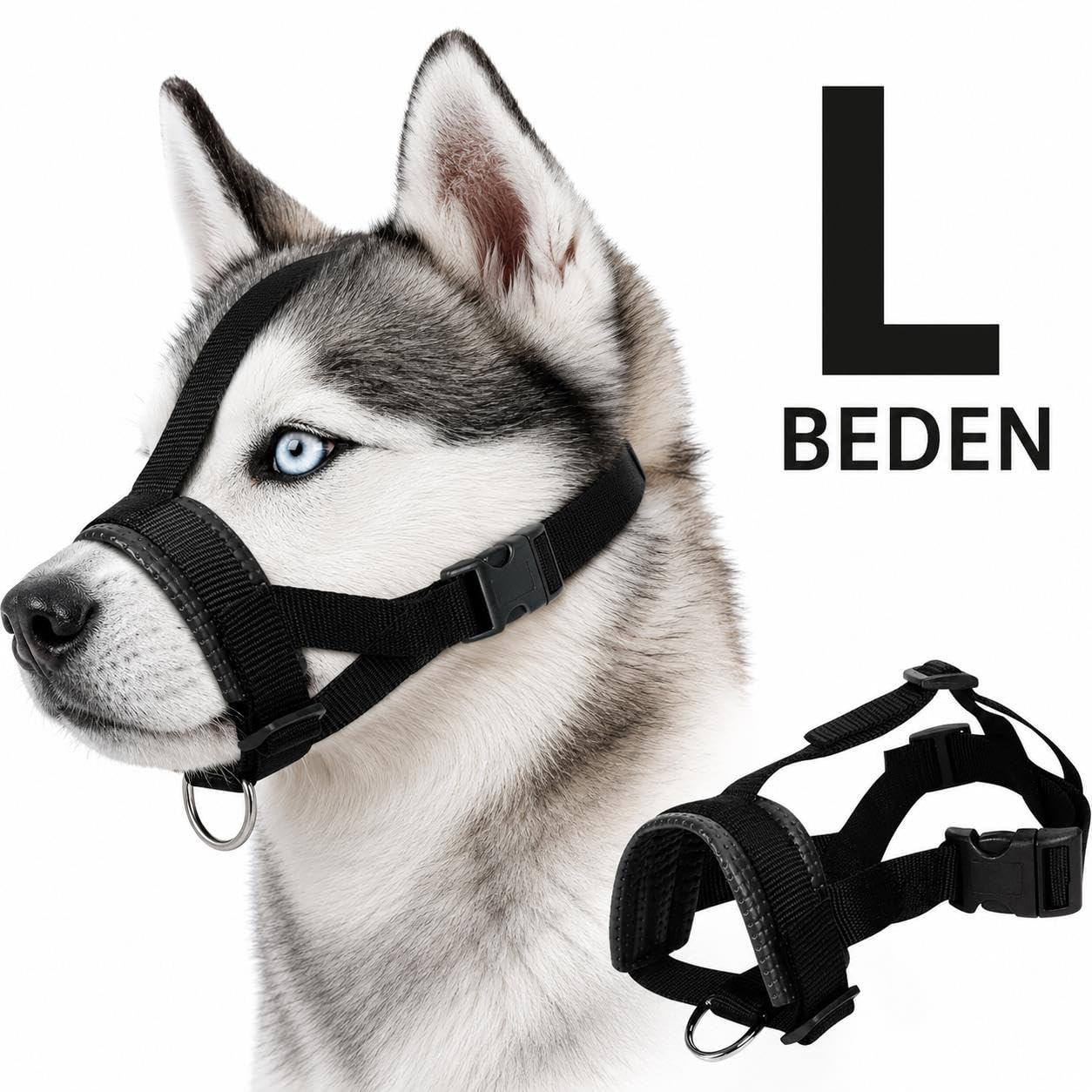 Valkyrie L Beden Köpek Ağızlığı Ayarlanabilir Nefes Alabilir Isırma Önleyici Yumuşak Pedli Siyah