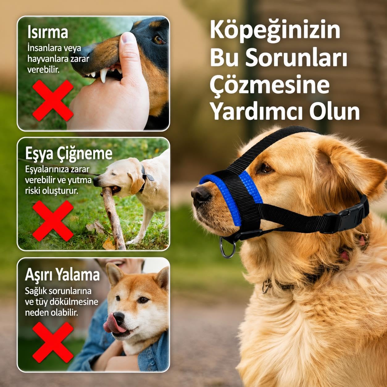 Valkyrie L Beden Köpek Ağızlığı Ayarlanabilir Nefes Alabilir Isırma Önleyici Yumuşak Pedli Siyah