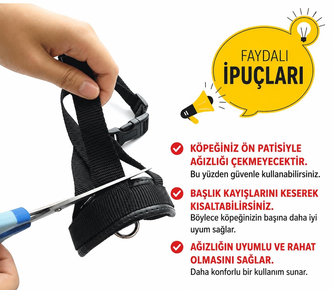 Valkyrie L Beden Köpek Ağızlığı Ayarlanabilir Nefes Alabilir Isırma Önleyici Yumuşak Pedli Siyah