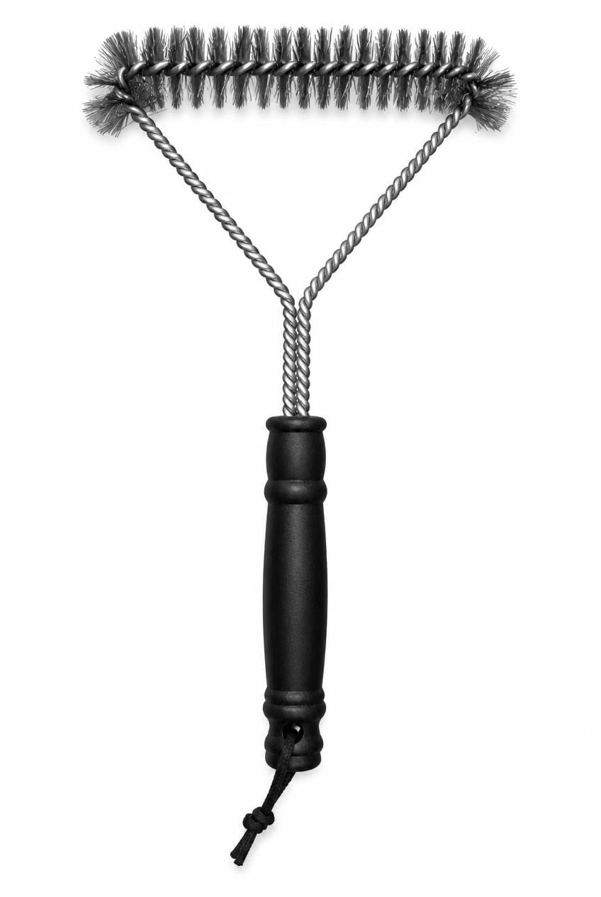 Busstier Barbekü ve Mangal Temizleme Fırçası, Izgara Teli ve Pişirme Yüzeyi Temizliği İçin Üçgen Başlıklı Siyah Saplı, 30 x 16,5 cm