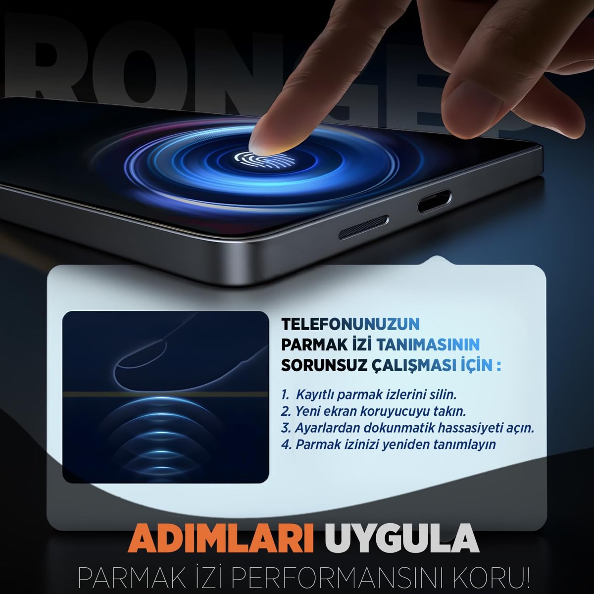 Rongep [2'li Paket] Samsung Galaxy S24 FE için Ekran Koruyucu 9H Sertlikte Anti-Static Temperli Cam Netlik ve Dokunmayı Etkilemeyen Darbelere Karşı Samsung S24 FE Ekran Koruyucu