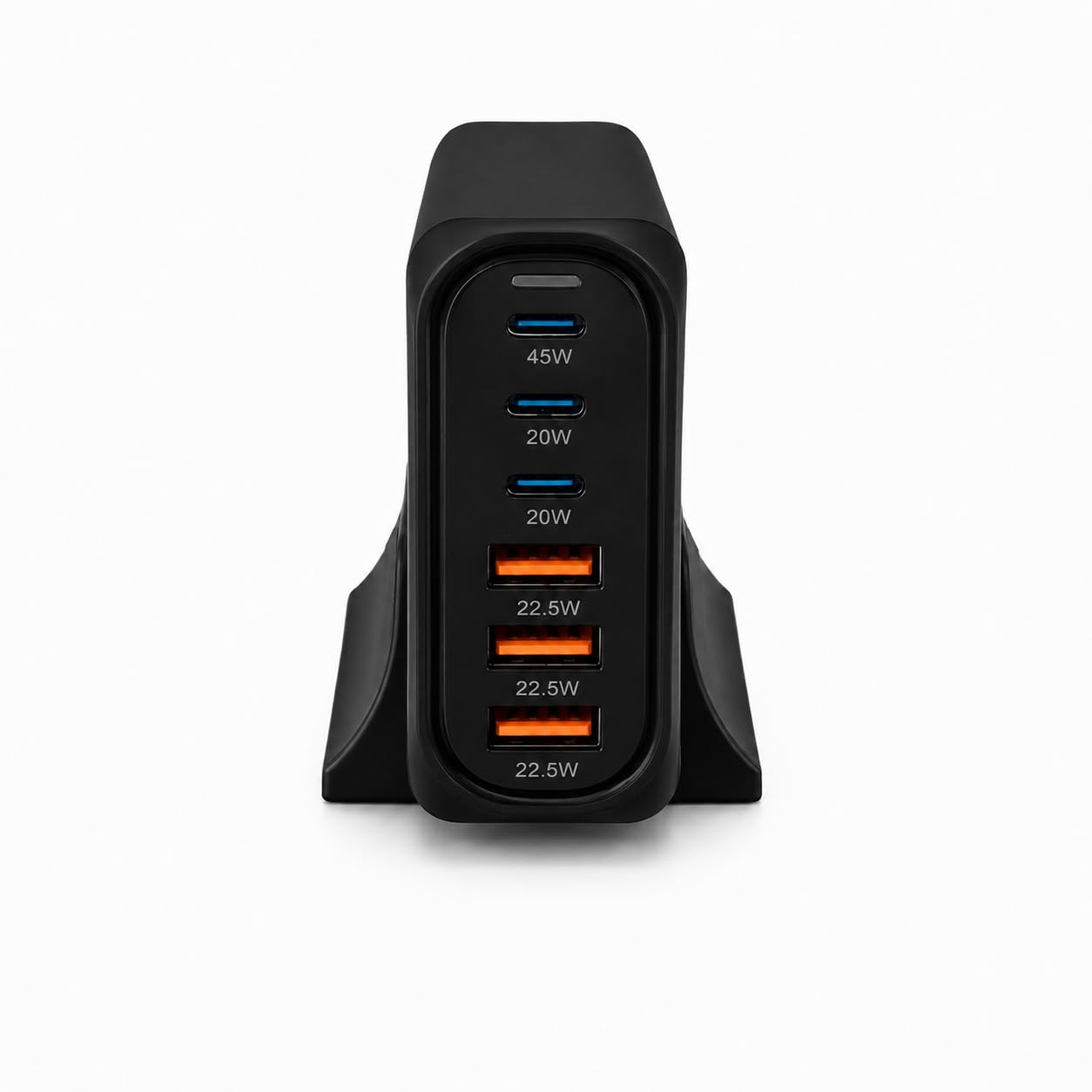 Orret Home 150W GaN Hızlı Şarj İstasyonu, 6 Portlu Masaüstü Şarj Aleti, 3 USB-C Type-C ve 3 USB-A Girişli Çoklu Adaptör, Telefon Tablet Laptop İçin Akıllı Güç Dağıtımlı Şarj Cihazı