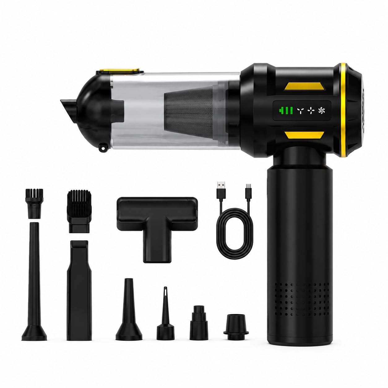 Orret Home 2'si 1 Arada Araç Süpürgesi ve Hava Üfleyici, 20000 Pa Turbo Vakum, 8000 mAh, Type-C Şarjlı, 3 Kademeli Fırçasız Motor, HEPA Filtreli Kablosuz Mini El Süpürgesi