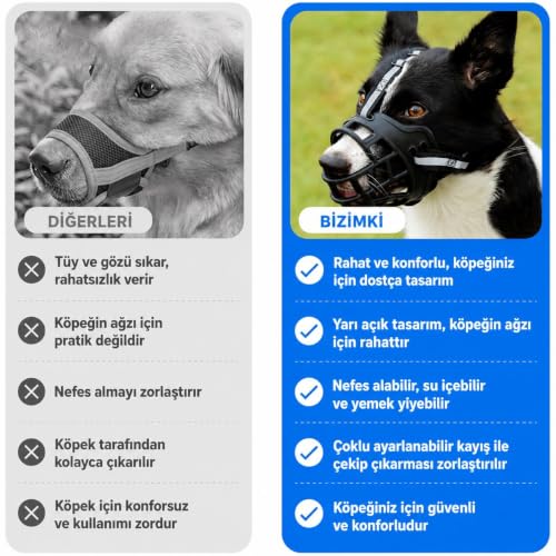 Valkyrie Köpek Ağızlığı Size 2 10-17 Kg Küçük Orta Irk Ayarlanabilir Nefes Alabilir Plastik Ağızlık