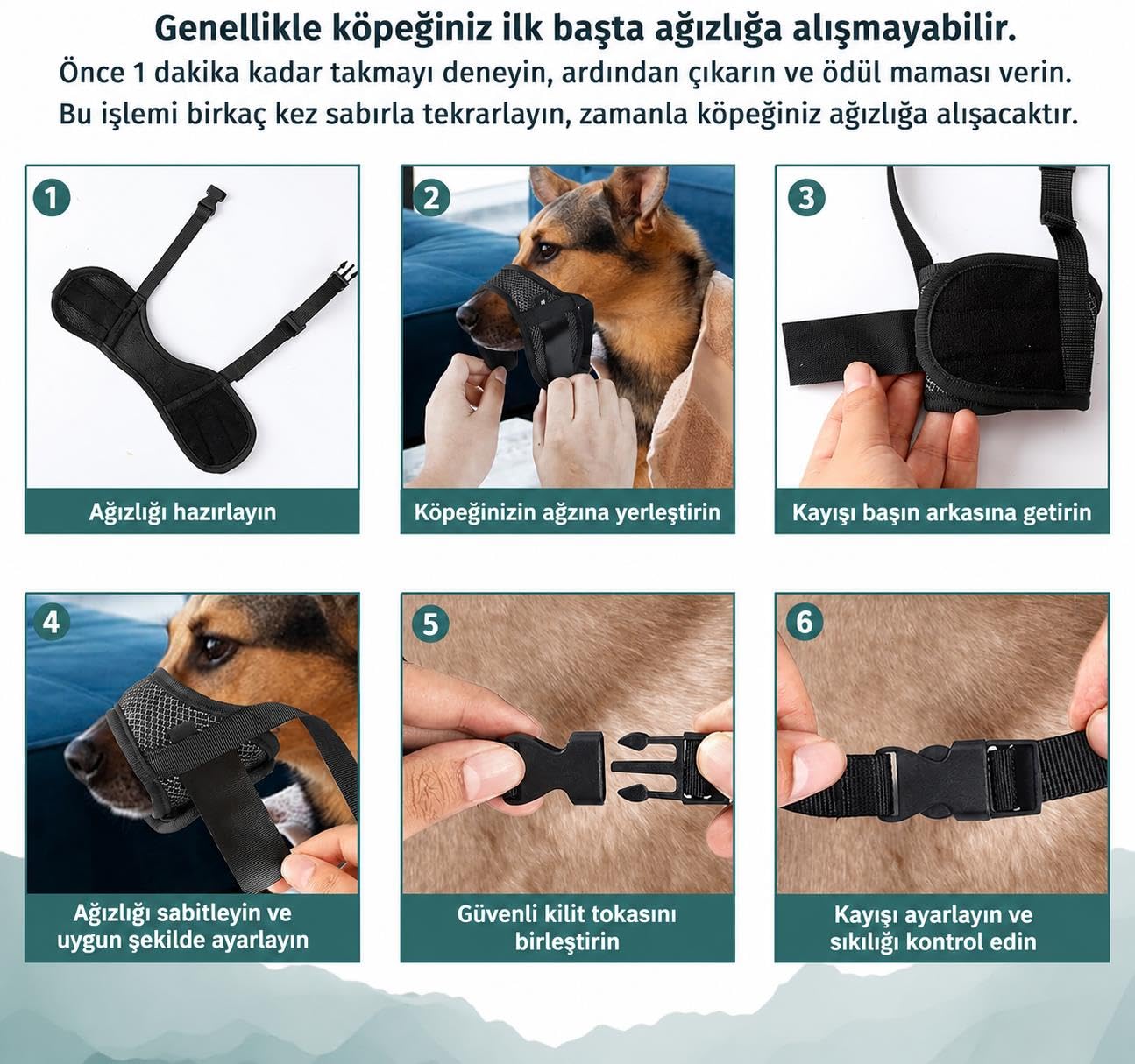 Valkyrie M Beden Köpek Ağızlığı Fileli Nefes Alabilen Ayarlanabilir Cırtlı Güvenli Köpek Ağızlığı