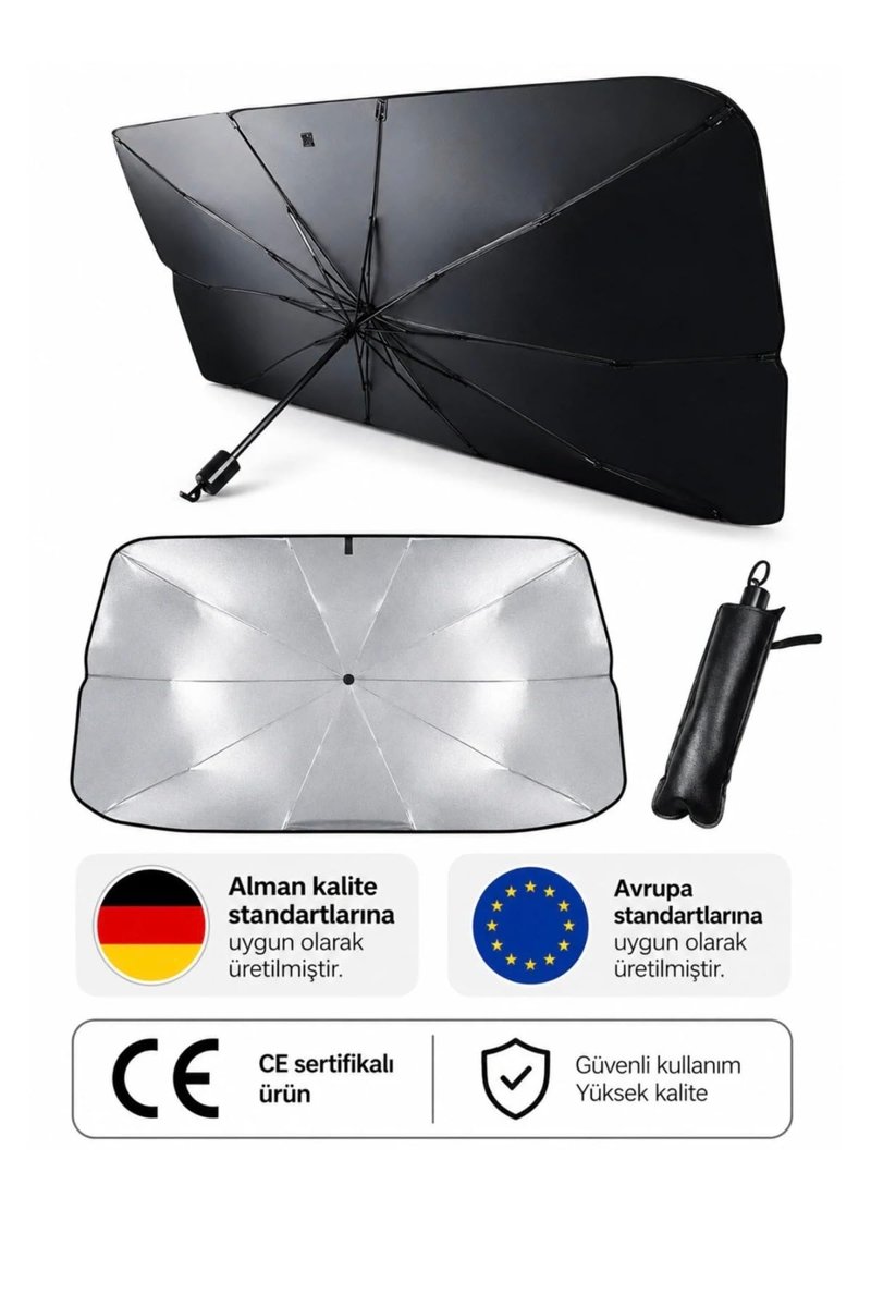 Coverest Katlanabilir Araç Ön Cam Güneşliği UV Korumalı Oto Şemsiyesi, Gölgelik, UV Koruma, Katlanabilir Tasarım, Ön Cam için, Araba Aksesuarı