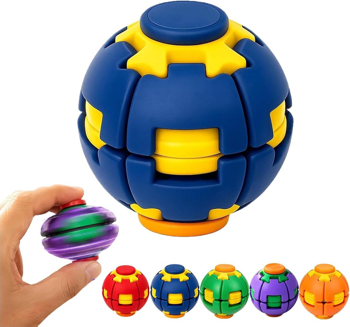 ARVALE Dekompresyonlu Spin Stres Topu 360° Dönen Fidget Oyuncak – Anti Stres, Odaklanma ve El Becerisi Geliştirici