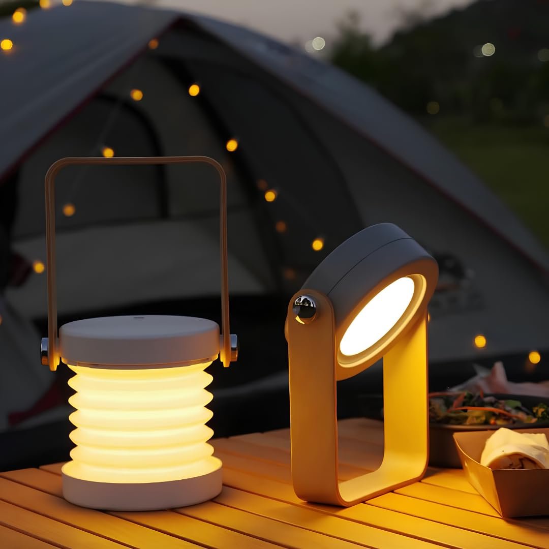 Kamp Lambası Feneri Vintage LED Kamp Feneri Suya Dayanıklı Açık Yürüyüş için Kamp Işık Lambası Elektrik Kesintisi Acil Ev Arka Bahçe Verandası Balkon Teras (Lüx Akordiyon)