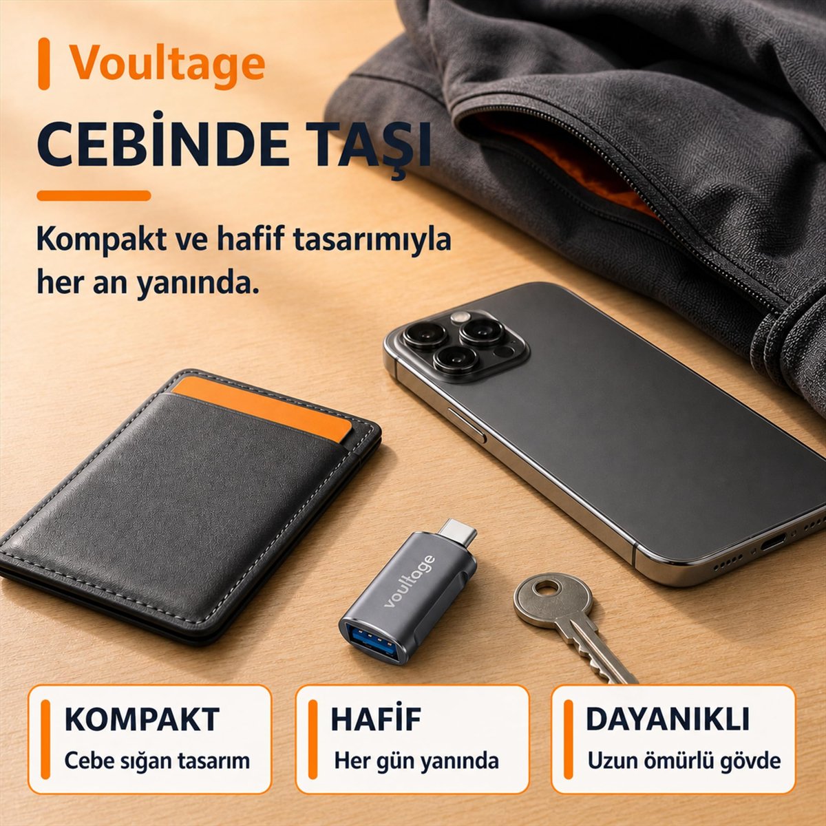 Type-C to USB-A Dönüştürücü - USB 3.0 OTG Adaptör, 5 Gbps Yüksek Hızlı Veri Aktarımı, MacBook, Samsung Galaxy, Iphone 15/16/17, Laptop ve Akıllı Telefonlar İçin Tak Çalıştır Çevirici