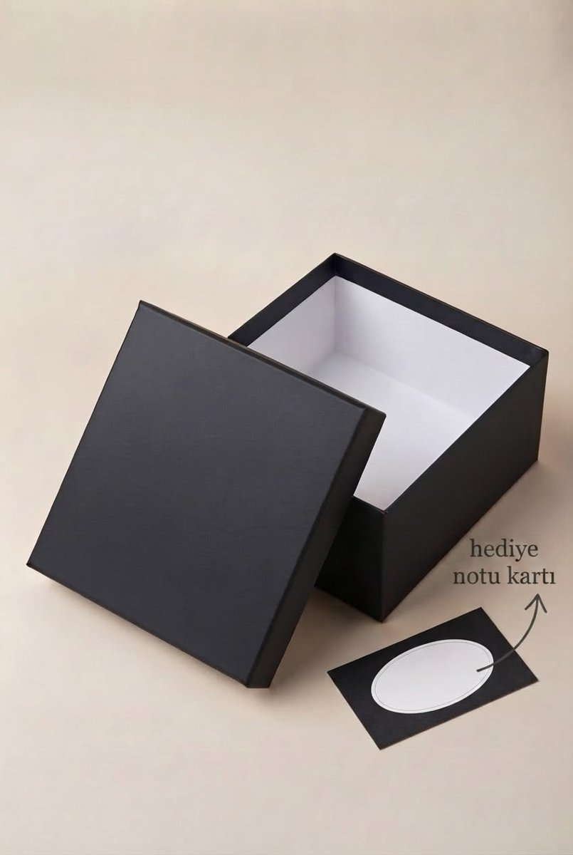 Siyah Hediye Kutusu, Premium Karton Siyah Hediye Kutusu, 26x26x13 cm