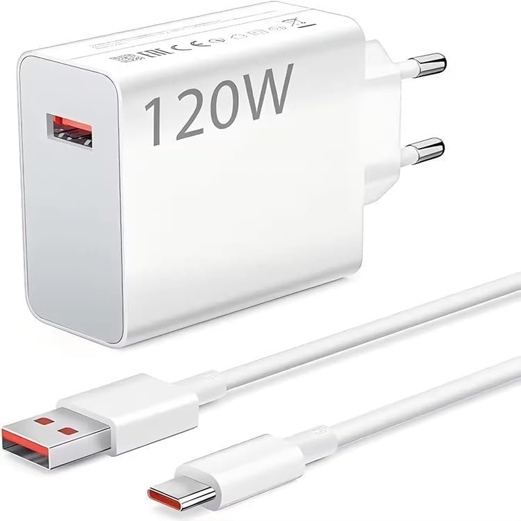 120W Watt Turbo Ultra Hızlı Şarj Aleti Seti Usb- Type-C Kablo ve Adaptör Şarj Seti Tüm Telefonlarla Uyumlu Şarj Aleti Seti Şarj Başlığı Şarj Kablosu Şarj Adaptörü