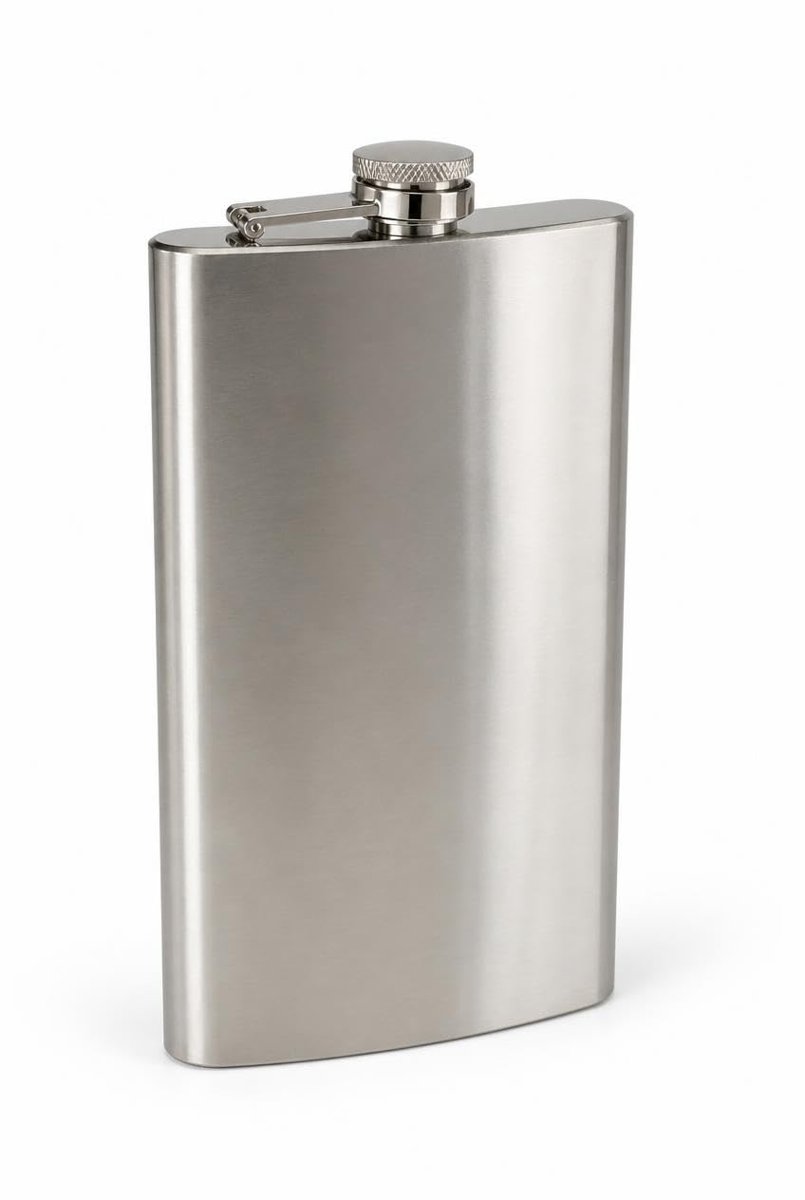 Busstier 12 oz (355 ml) Paslanmaz Çelik Cep Matarası, Su ve Cold Brew İçin Metal Matara, Kamp Seyahat Piknik ve Günlük Kullanım İçin Vidalı Kapaklı Taşınabilir Şişe, Gümüş