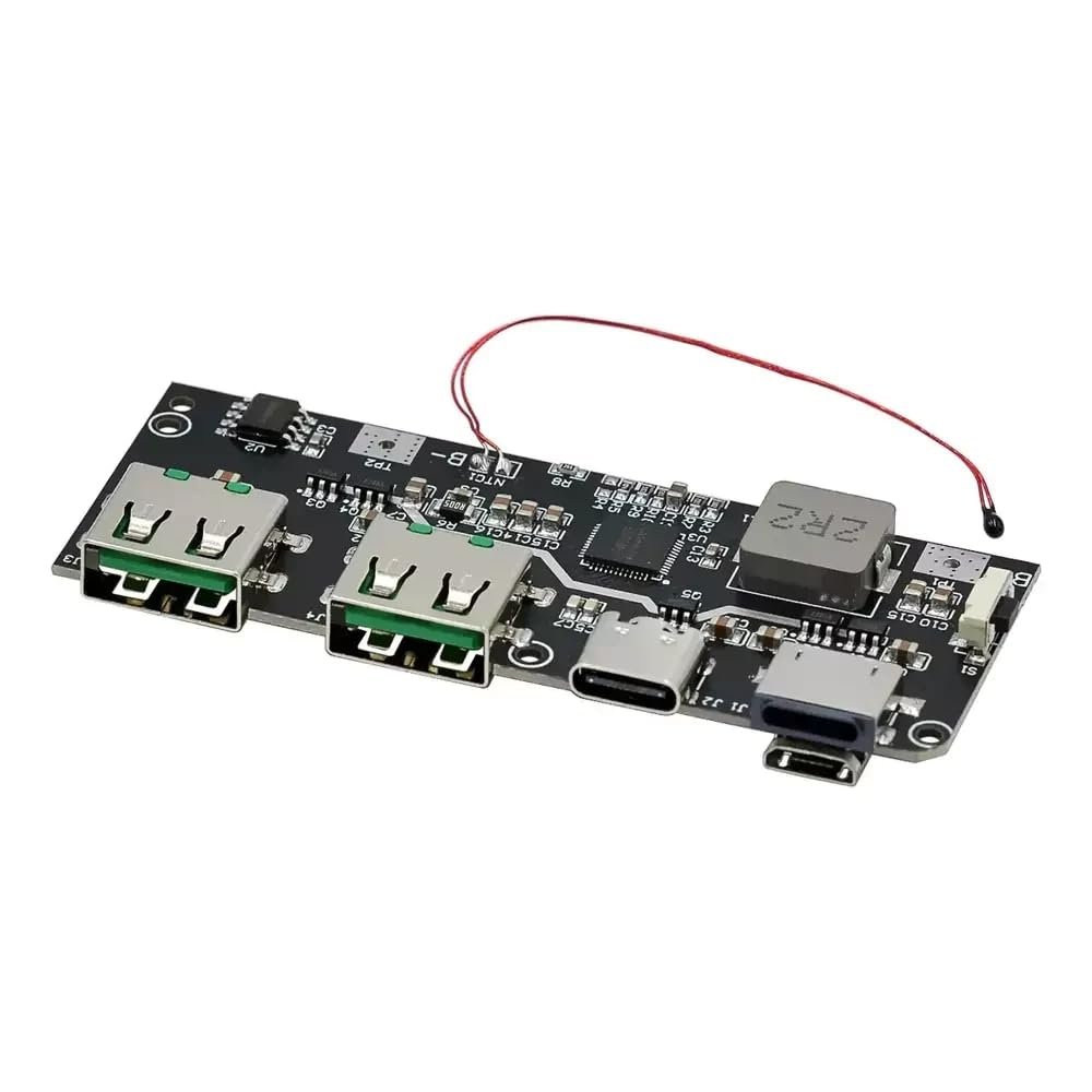 Ayzek Çift USB 5V 22.5W Led'li Micro Type-C Powerbank Hızlı Şarj Modülü