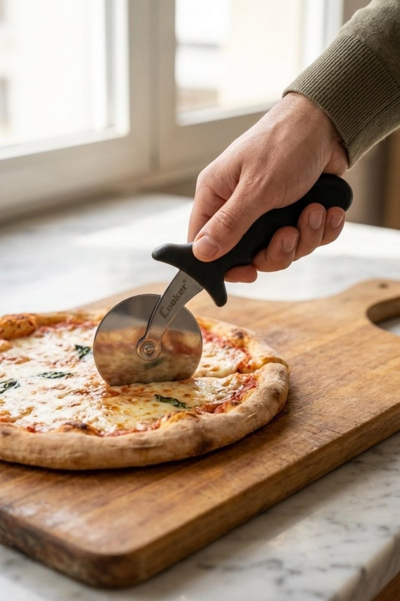 Cooker Termos 7,5 cm Çelik Pizza Ruleti YK1869, Siyah