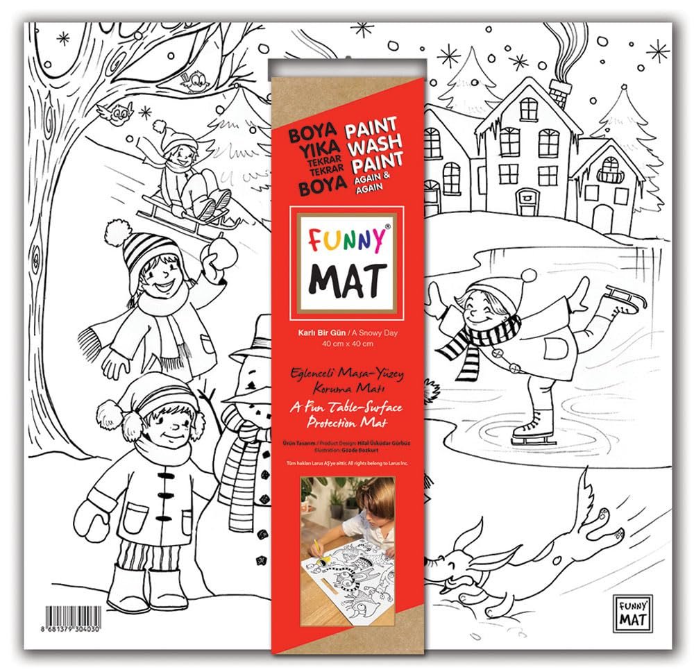 Akademi Çocuk Funny Mat White 40X40Cm - Karlı Bir Gün