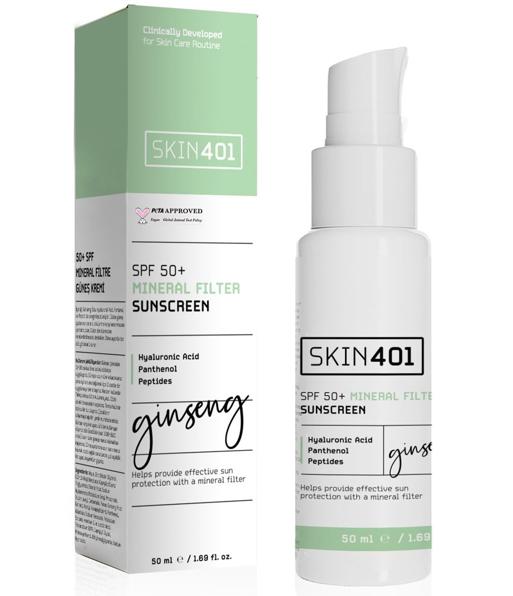 Skin401 SPF 50+ Mineral Filter Sunscreen Mineral Filtre Güneş Kremi 50 ml