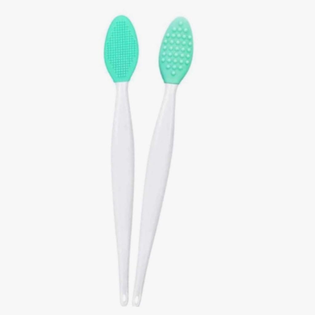 BUFFER® 2 Adet Dudak Burun Fırçası Peeling Etkili Gözenek Siyah Nokta Temizleyici Akne Giderici Çift Fırça
