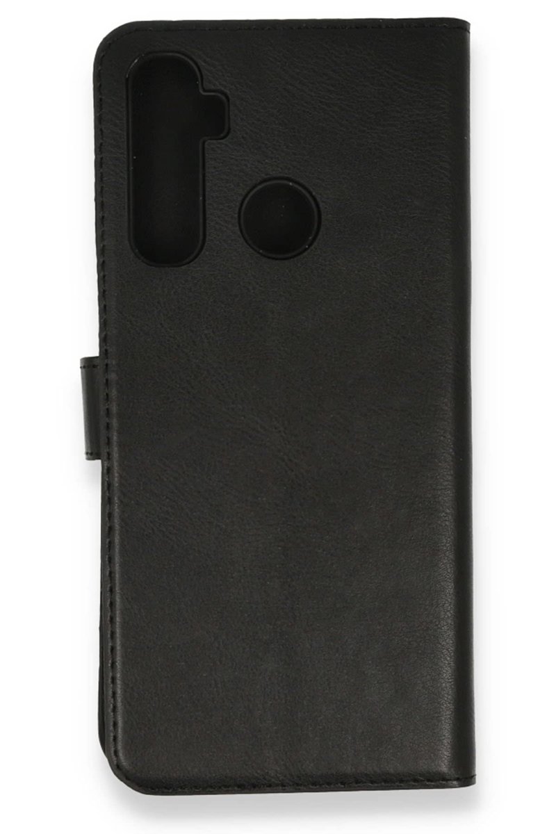 Nevarium Realme 6i Uyumlu Kılıf Kapaklı Cüzdan Standlı Deri - Siyah