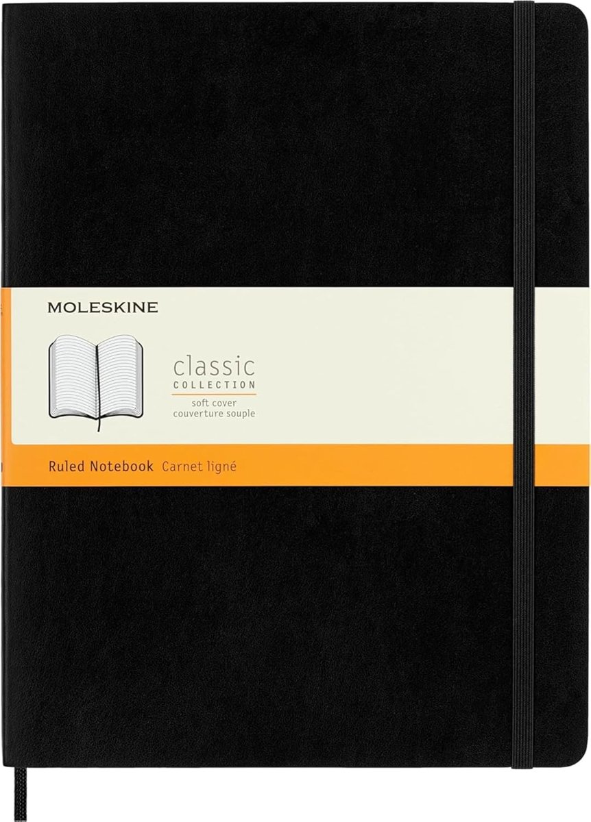 Moleskine Çizgili Siyah Defter XL Boy Yumuşak Kapak