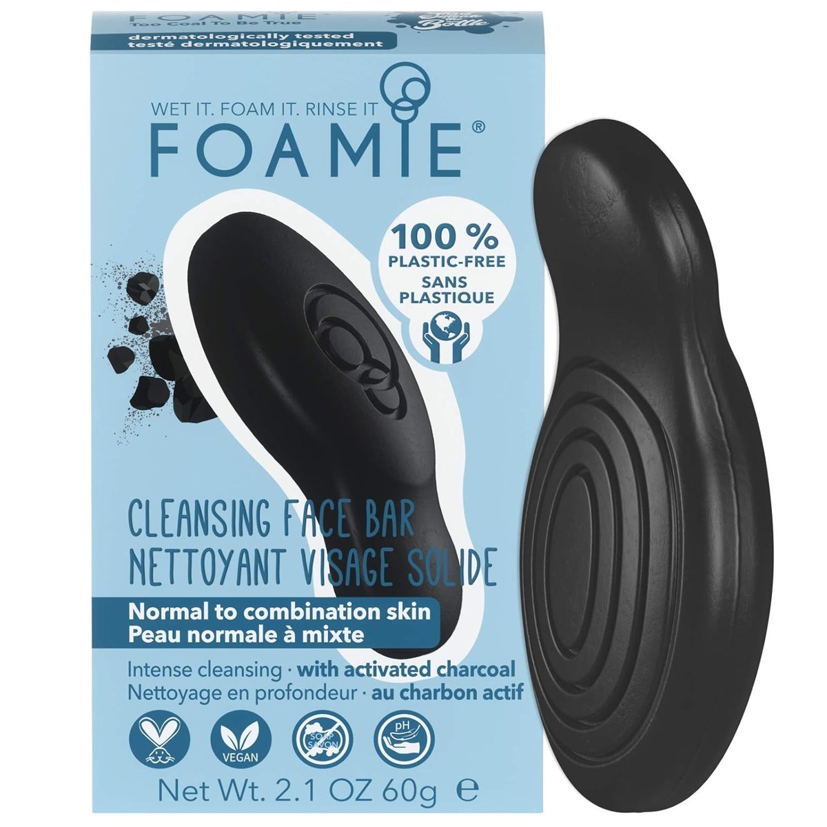 Foamie Too Coal to Be True Yüz Temizleme Barı – Normal ve Karma Ciltler İçin Aktif Kömürlü Temizlik