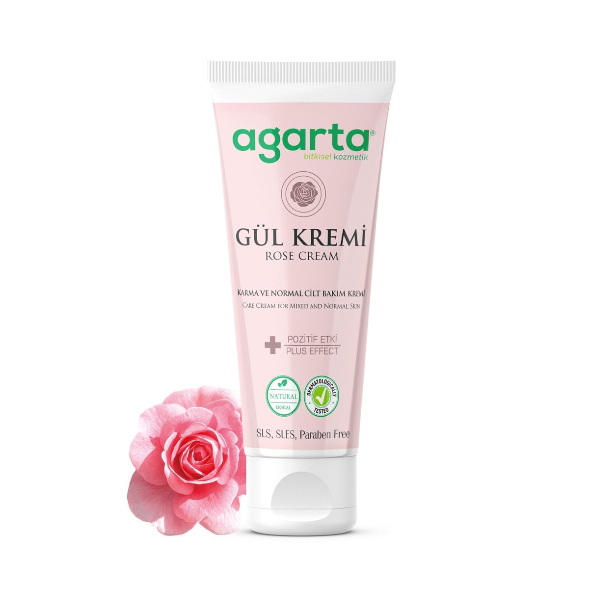 Agarta Doğal Yüz Ve El Nemlendirici Gül Aromalı Cilt Bakım Kremi 75 ml