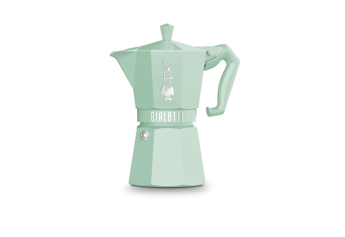 Bialetti - Moka Exclusive: 6 Cups Ocak Üstü Espresso Pişirici - 270ml - Yeşil Renk - Alüminyum Gövde